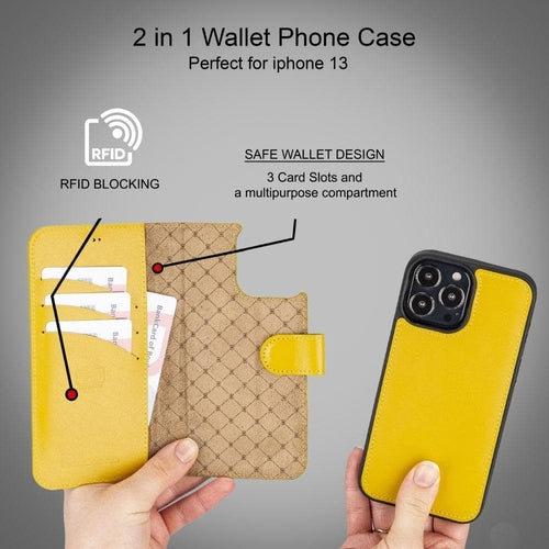Apple iPhone 13 Serie Buntes abnehmbares Leder-Wallet Case – MW