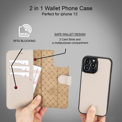Apple iPhone 13 Serie Buntes abnehmbares Leder-Wallet Case – MW