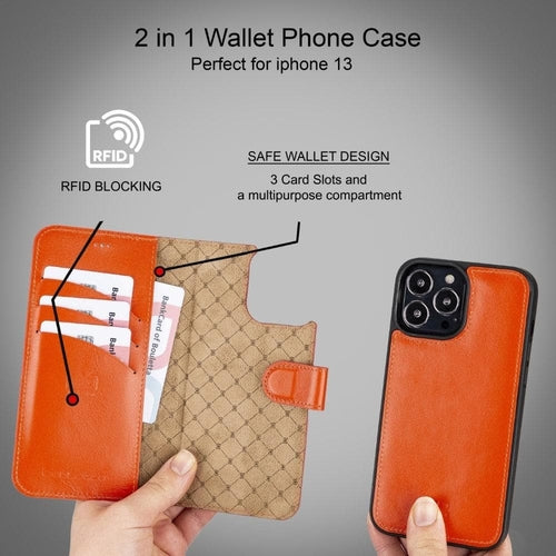 Apple iPhone 13 Serie Buntes abnehmbares Leder-Wallet Case – MW