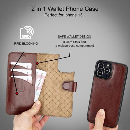 Apple iPhone 13 Serie Buntes abnehmbares Leder-Wallet Case – MW