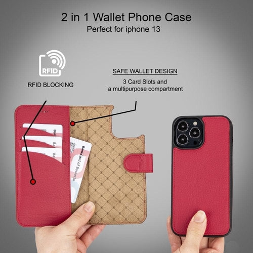 Apple iPhone 13 Serie Buntes abnehmbares Leder-Wallet Case – MW