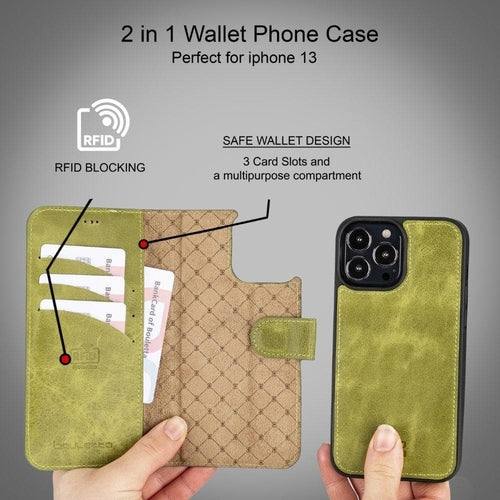 Apple iPhone 13 Serie Buntes abnehmbares Leder-Wallet Case – MW